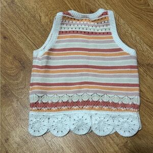 Abercrombie & Fitch Striped Knit Top - Orange, White, Pink